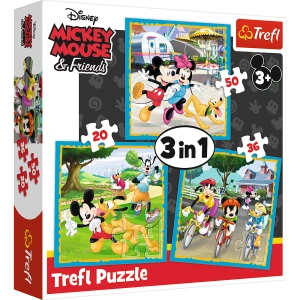 Puzzle - 3w1 (20, 36, 50) - Myszka Miki z przyjaciółmi - Trefl 34846