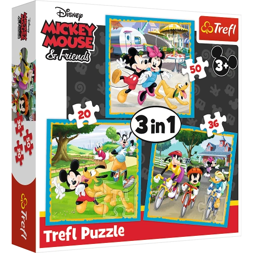 Puzzle - 3w1 (20, 36, 50) - Myszka Miki z przyjaciółmi - Trefl 34846