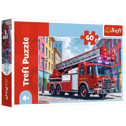 Puzzle - 60 - Wóz strażacki - Trefl 17405