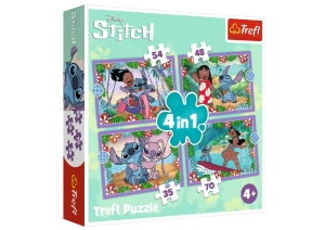 Puzzle 4w1 Szalony dzień Lilo i Stitch Trefl