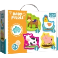 Puzzle - Baby Classic - Zwierzęta na wsi - Konik Kurka Świnka Krówka - Trefl 36070