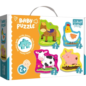 Puzzle - Baby Classic - Zwierzęta na wsi - Konik Kurka Świnka Krówka - Trefl 36070