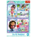 Puzzle - 2x70 - Baw się z Gabby - Koci Domek Gabi - Trefl 34438