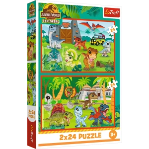 Puzzle - 2x24 - Małe dinozaury - Universal Jurassic World - Trefl 34437
