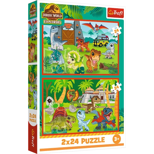 Puzzle - 2x24 - Małe dinozaury - Universal Jurassic World - Trefl 34437
