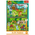 Puzzle - 2x24 - Małe dinozaury - Universal Jurassic World - Trefl 34437