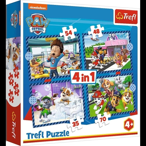 Puzzle - 4w1 (​35, 48, 54, 70) - Psie sprawy - Psi Patrol - Trefl 34650