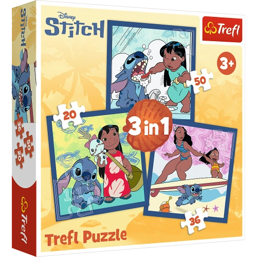 Puzzle - 3w1 (20, 36, 50) - Czas ze Stitchem - Disney Lilo i Stitch - Trefl 34896