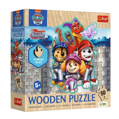 Puzzle - 50 Drewniane – Przygody z Psim Patrolem - Trefl 20277