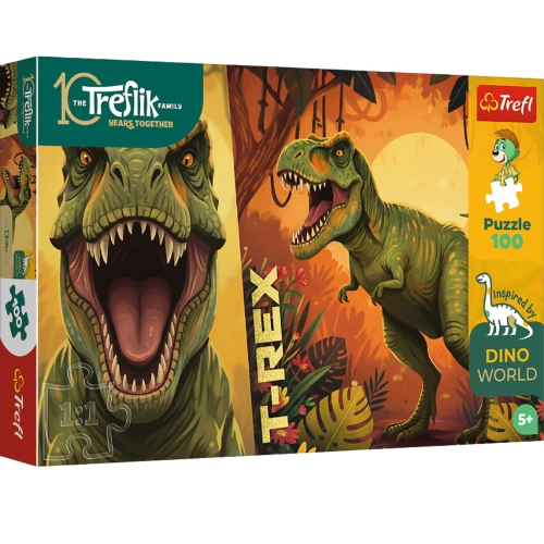 Puzzle - 100 - T-Rex - Rodzina Treflików - Inspired By Dino World - Trefl 16578