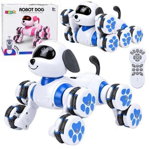 Pies Robot Zdalnie Sterowany RC 8 Kół Drift 360° Akrobacje Niebieski