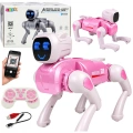 Pies Robot AI Zdalnie Sterowany RC Bluetooth Aplikacja Programowalny Różowy