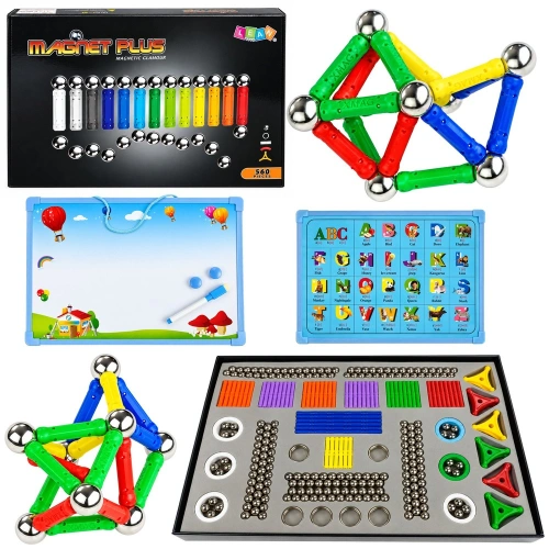 Zestaw Magnastix Klocki Magnetyczne 560 + Tablica