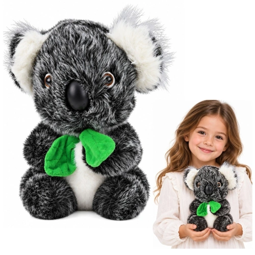 Pluszowy Miś Koala Z Zielonym Szalikiem Przytulanka Maskotka Szary 22cm