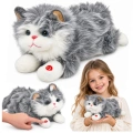 Pluszowy Kotek Maskotka Przytulanka z Dźwiękami Miauczenia Szary 40 cm