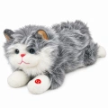 Pluszowy Kotek Maskotka Przytulanka z Dźwiękami Miauczenia Szary 40 cm