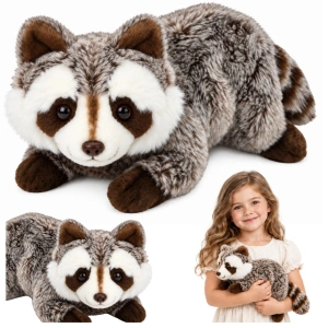 Pluszowy Szop Maskotka Przytulanka Zwierzątko Brązowy Szary 41 cm