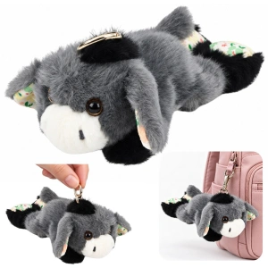 Pluszowy Osiołek Obciążeniowy Sensoryczny Z Kuleczkami Brelok Szary 17cm