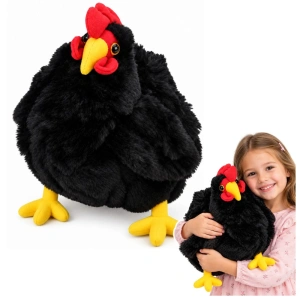 Pluszowa Kura Maskotka Przytulanka Miękka Puszysta Czarna 40 cm