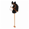 Koń Na Kiju z Kółkami Hobby Horse Dźwięki Galopu Biało-Czarny 100 cm