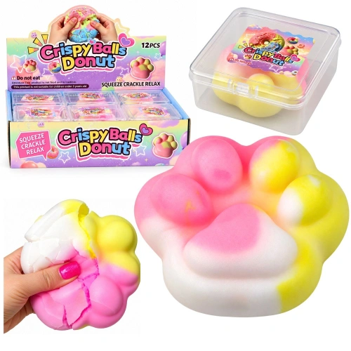 Gniotek Sensoryczny Chrupiący Kocia Łapka W Pudełku Pastelowa 7,5 cm