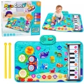 Mata Muzyczna Edukacyjna 2w1 Podwodny Świat Dźwięki Instrumentów 80x50 cm