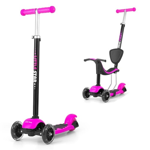 MILLY MALLY JEŹDZIK HULAJNOGA LITTLE STAR 3w1 RÓŻOWA