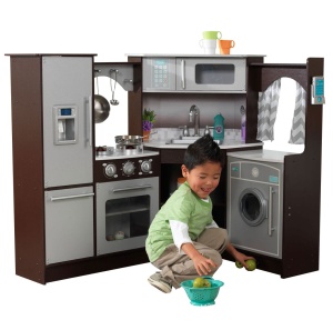 KIDKRAFT KUCHNIA NAROŻNA ZE ŚWIATŁEM ESPRESSO 53365 