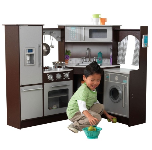 KIDKRAFT KUCHNIA NAROŻNA ZE ŚWIATŁEM ESPRESSO 53365