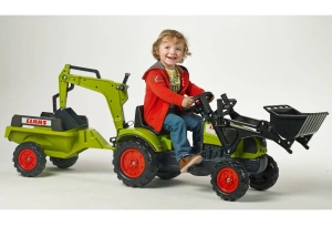 FALK TRAKTOR NA PEDAŁY Z PRZYCZEPĄ, ŁYŻKĄ I ŁADOWARKĄ CLAAS ARION 2-5 LAT 2040N