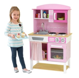 KIDKRAFT DREWNIANA KUCHNIA DO ZABAWY HOME COOKIN' RÓŻOWA 53198