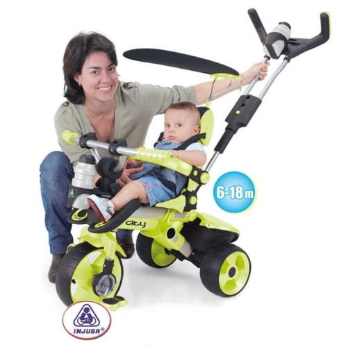 INJUSA ROWEREK TRÓJKOŁOWY 3w1 CITY TRIKE GREEN 3263
