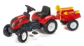 FALK TRAKTOR NA PEDAŁY Z PRZYCZEPĄ RANCH TRAC + ZESTAW DO PIASKU 2-5 LAT CZERWONY 2051C