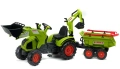 FALK DUŻY TRAKTOR NA PEDAŁY Z PRZYCZEPĄ, ŁYŻKĄ I ŁADOWARKĄ CLAAS AXOS 3-7 LAT 1010WH