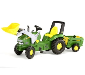ROLLY TOYS TRAKTOR NA PEDAŁY Z ŁYŻKĄ I PRZYCZEPĄ X-TRAC JOHN DEERE 3-10 LAT 049523