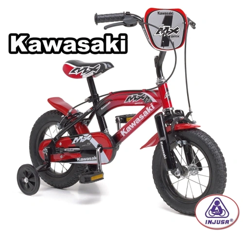 INJUSA ROWER KAWASAKI MX Z BOCZNYMI KÓŁKAMI 12" CZERWONY 12100