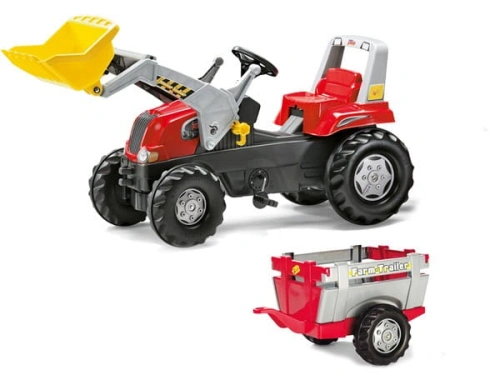 ROLLY TOYS TRAKTOR NA PEDAŁY Z ŁYŻKĄ I PRZYCZEPĄ JUNIOR RT 3-8 LAT 811397