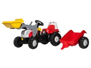 ROLLY TOYS TRAKTOR NA PEDAŁY Z ŁYŻKĄ I PRZYCZEPĄ KID STEYR 2-5 LAT 023936