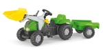 ROLLY TOYS TRAKTOR NA PEDAŁY Z ŁYŻKĄ I PRZYCZEPĄ KID ZIELONY 2,5-5 LAT 023134
