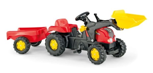 ROLLY TOYS TRAKTOR NA PEDAŁY Z ŁYŻKĄ I PRZYCZEPĄ KID CZERWONY 2,5-5 LAT 023127