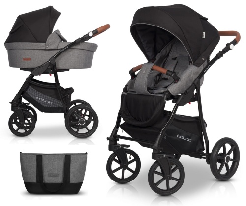 RIKO WÓZEK GŁĘBOKO-SPACEROWY 2w1 BASIC ANTHRACITE