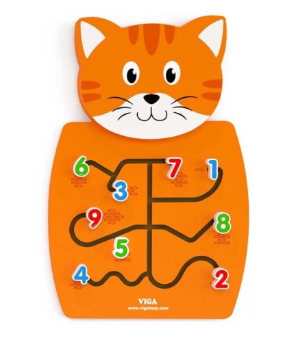 VIGA DREWNIANA ZABAWKA ŚCIENNA LABIRYNT KOTEK 50676