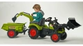 FALK DUŻY TRAKTOR NA PEDAŁY Z PRZYCZEPĄ, ŁYŻKĄ I ŁADOWARKĄ CLAAS ARION 3-7 LAT 2070Z