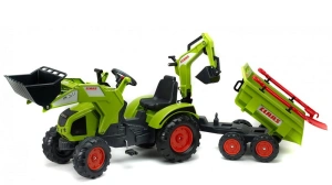 FALK DUŻY TRAKTOR NA PEDAŁY Z PRZYCZEPĄ, ŁYŻKĄ I ŁADOWARKĄ CLAAS AXOS 3-7 LAT 1010WH