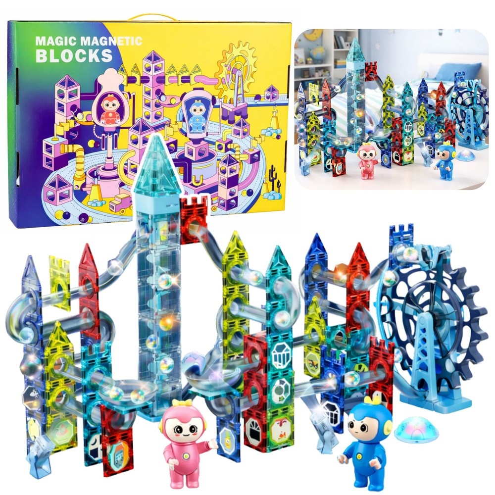 Klocki magnetyczne z torem kulkowym i kołem młyńskim (118 el) Analiza techniczna zestawu