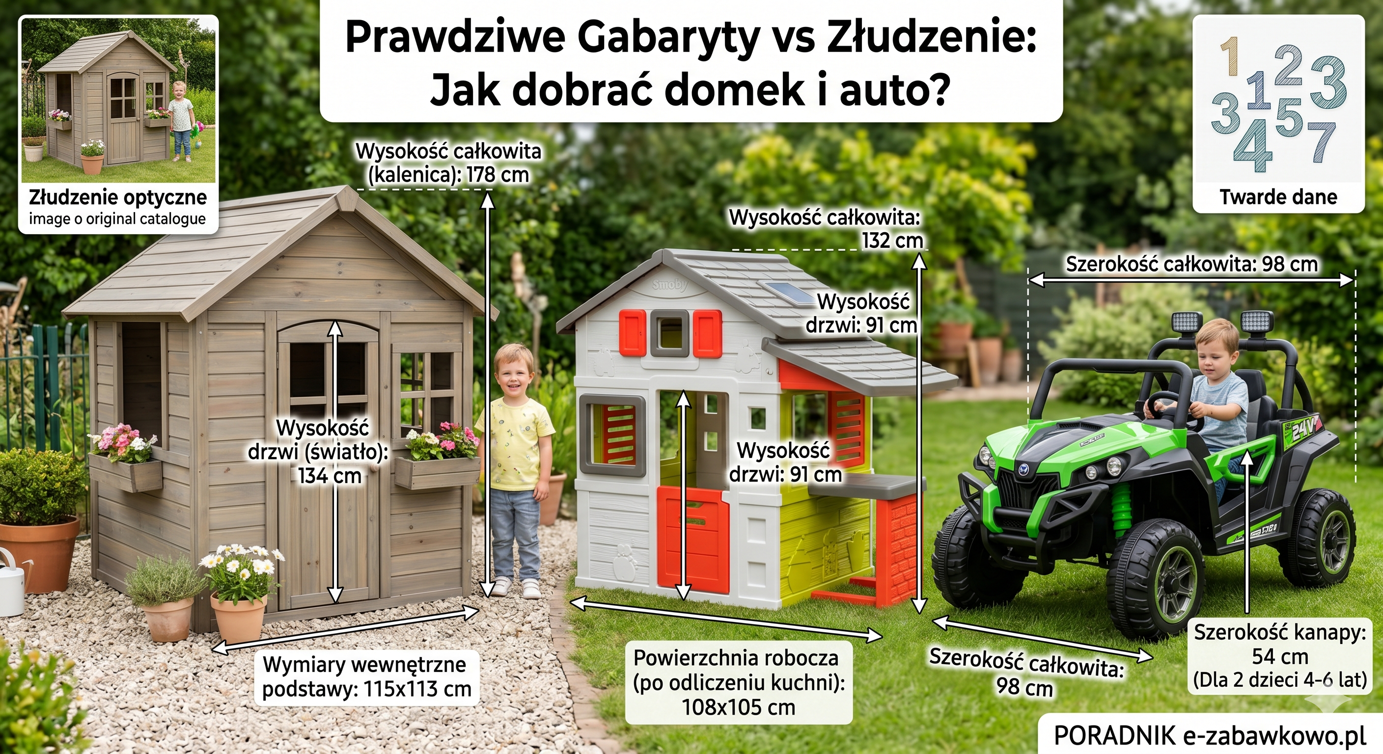 Złudzenie optyczne a twarde dane. Jak sprawdzić, czy dziecko faktycznie zmieści się do domku?