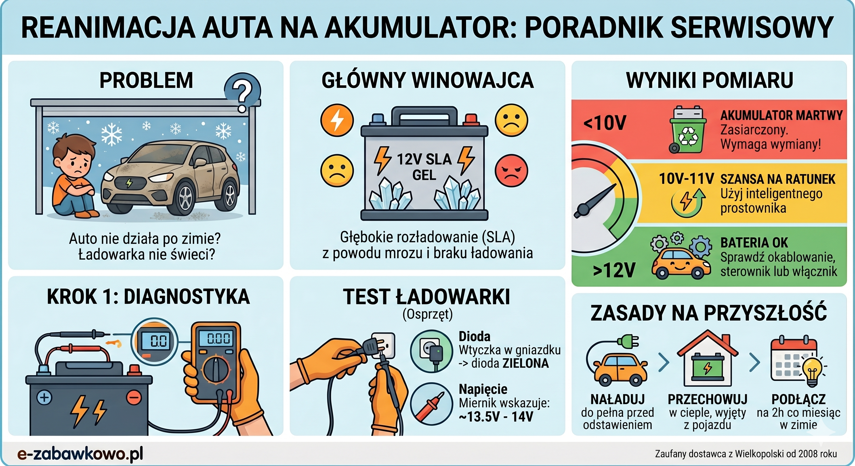 Wiosenna reanimacja auta na akumulator. Dlaczego ładowarka nie świeci i jak sprawdzić, czy ogniwo jest martwe?